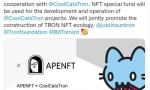 APENFT与Tron Cool Cats达成战略合作,COOL代币正式空投
